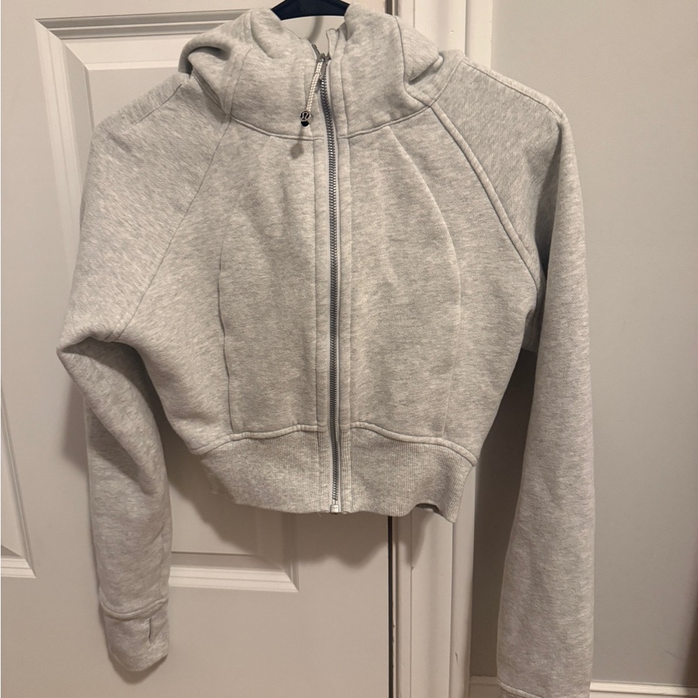 lululemon athletica Light Gray Cropped Hoodie
